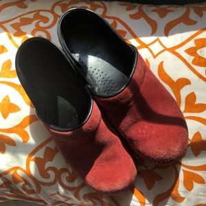 Suede Red Dansko Clogs!
